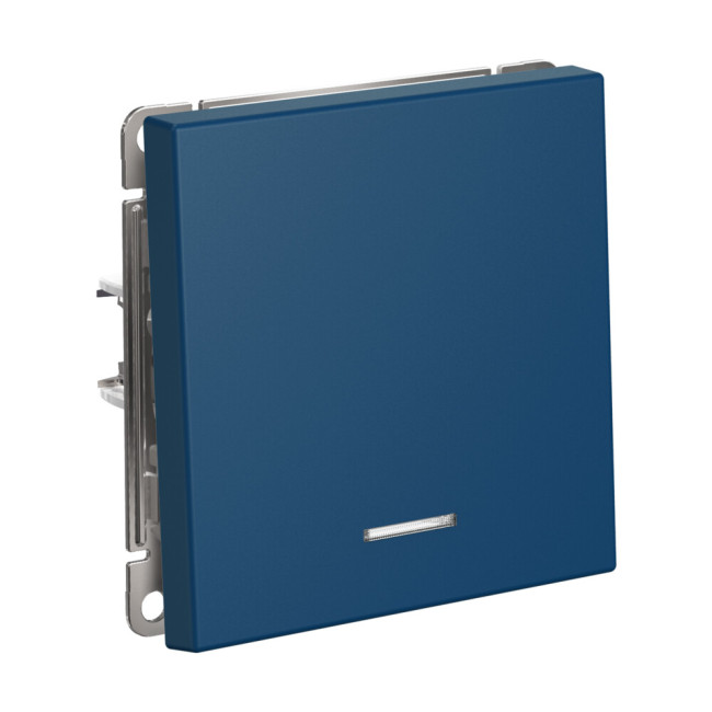 ARTGALLERY 1-клавишный ВЫКЛЮЧАТЕЛЬ с самовозвратом с подсветкой, 10А, механизм, АКВАМАРИН, GAL001116