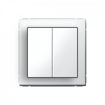 2-клавишный ПЕРЕКЛЮЧАТЕЛЬ, перекрестный, 2 x сх. 7, 10АХ, AG цвет  белый
