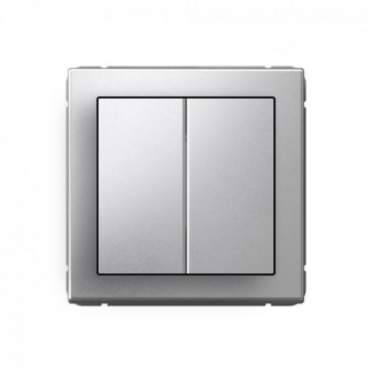 2-клавишный ПЕРЕКЛЮЧАТЕЛЬ, перекрестный, 2 x сх. 7, 10АХ, AG цвет Алюминий