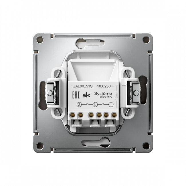 ARTGALLERY 2-клавишный ВЫКЛЮЧАТЕЛЬ, 10АХ, механизм, быстрозажим. клем., МОККО, GAL000651S