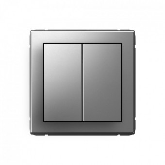 2-клавишный ПЕРЕКЛЮЧАТЕЛЬ, перекрестный, 2 x сх. 7, 10АХ, AG цвет Сталь