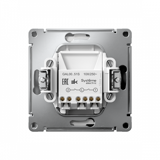 ARTGALLERY 2-клавишный ВЫКЛЮЧАТЕЛЬ, 10АХ, механизм, быстрозажим. клем., ЛОТОС, GAL001351S