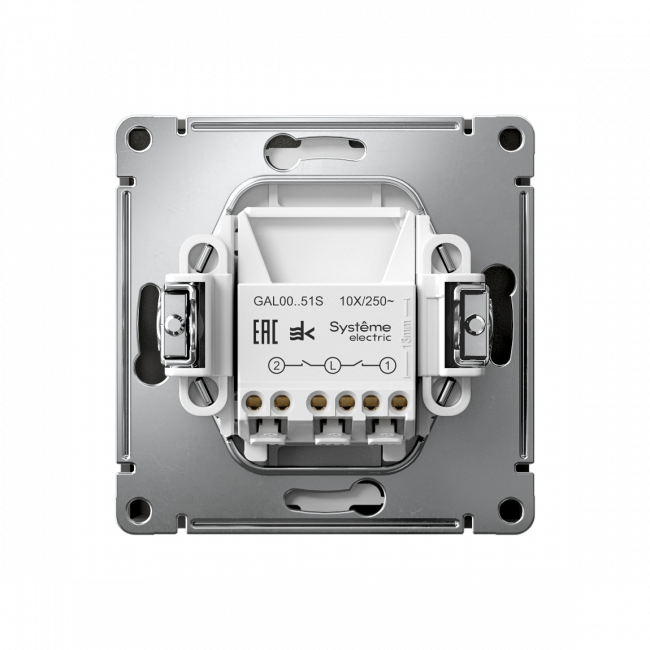 ARTGALLERY 2-клавишный ВЫКЛЮЧАТЕЛЬ, 10АХ, механизм, быстрозажим. клем., БАЗАЛЬТ, GAL001451S