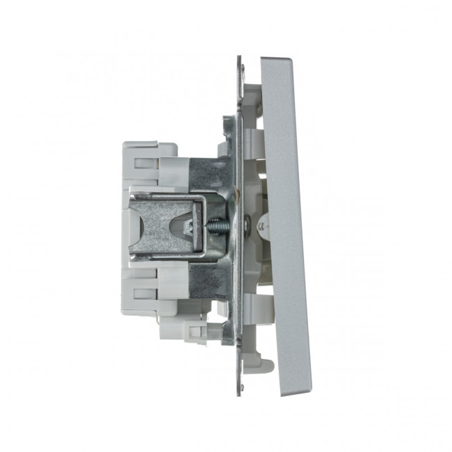 2-клавишный ВЫКЛЮЧАТЕЛЬ с подсветкой, сх. 5а, 10АХ , Art Gallery, цвет Алюминий, GAL000353