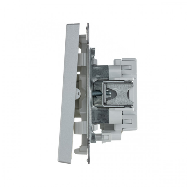 2-клавишный ВЫКЛЮЧАТЕЛЬ с подсветкой, сх. 5а, 10АХ , Art Gallery, цвет Алюминий, GAL000353