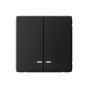 2-клавишный ВЫКЛЮЧАТЕЛЬ с подсветкой, сх. 5а, 10АХ , Art Gallery, цвет Карбон, GAL001053