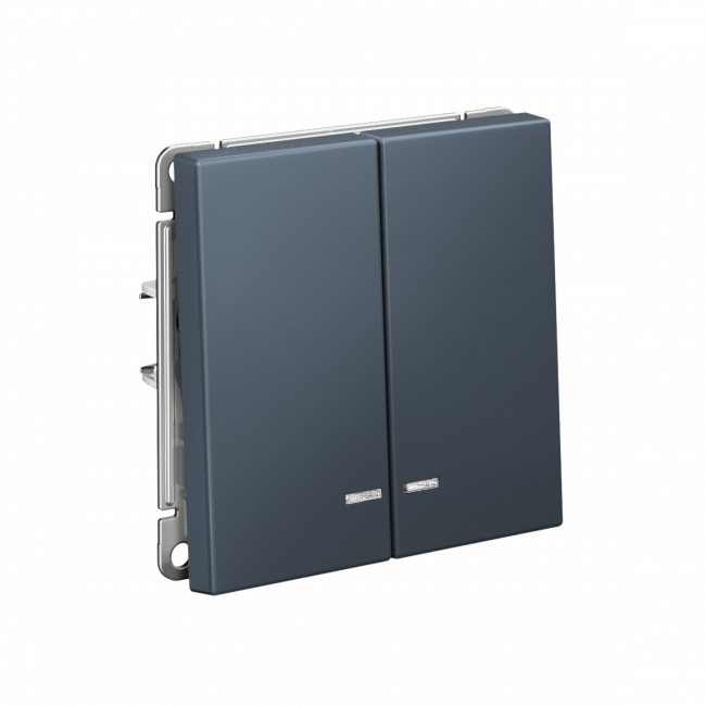 ARTGALLERY 2-клавишный ВЫКЛЮЧАТЕЛЬ с подсветкой, сх.5а, 10АХ, механизм, быстрозажим. клем., ГРИФЕЛЬ, GAL000753S