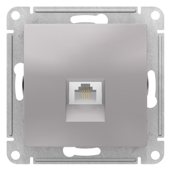 ATN000381 -  РОЗЕТКА телефонная RJ11, механизм, АЛЮМИНИЙ