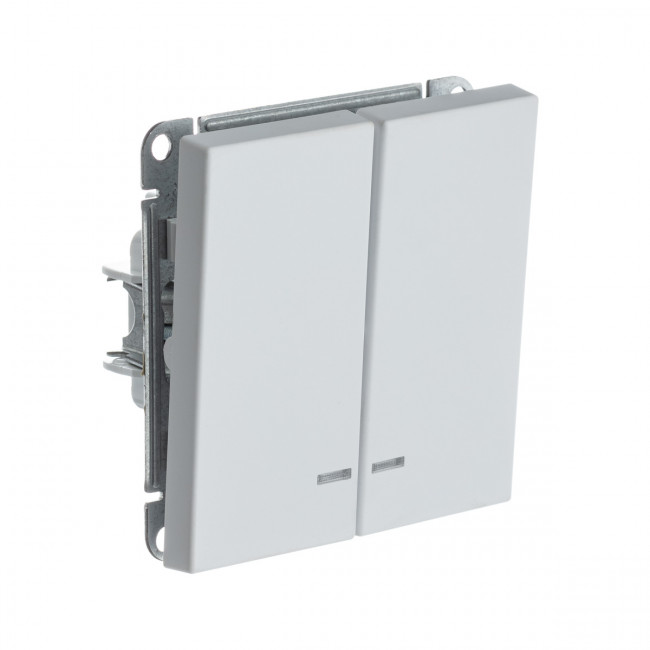 2-клавишный ВЫКЛЮЧАТЕЛЬ с подсветкой, сх. 5а, 10АХ , Art Gallery, цвет Лотос, GAL001353