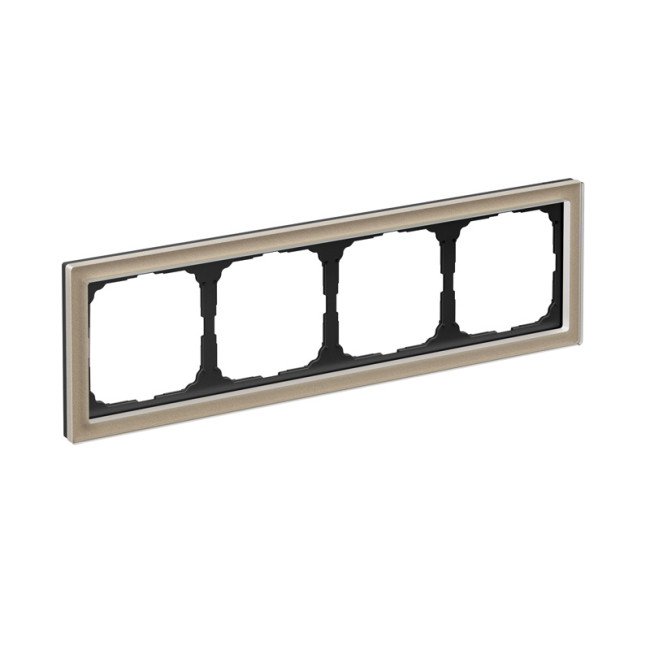 ARTGALLERY PURE 4-постовая РАМКА, ОРГАНИЧЕСКОЕ СТЕКЛО ШАМПАНЬ, Systeme Electric, GAL320504
