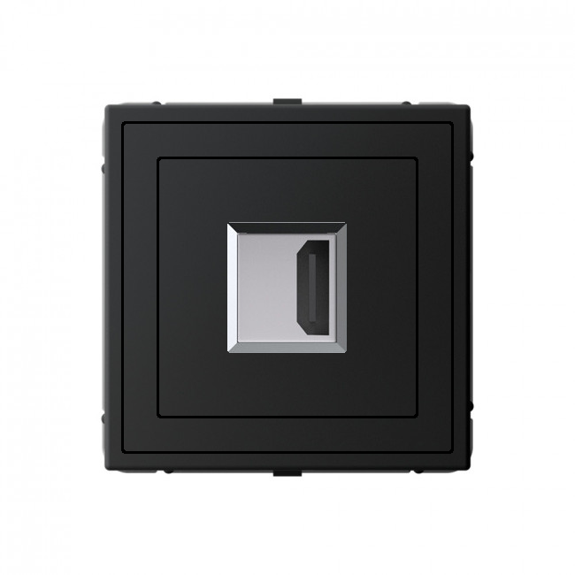 HDMI розетка, цвет Карбон, механизм