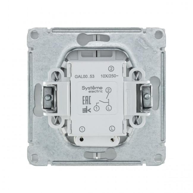 2-клавишный ВЫКЛЮЧАТЕЛЬ с подсветкой, сх. 5а, 10АХ , Art Gallery, цвет Песочный, GAL001253