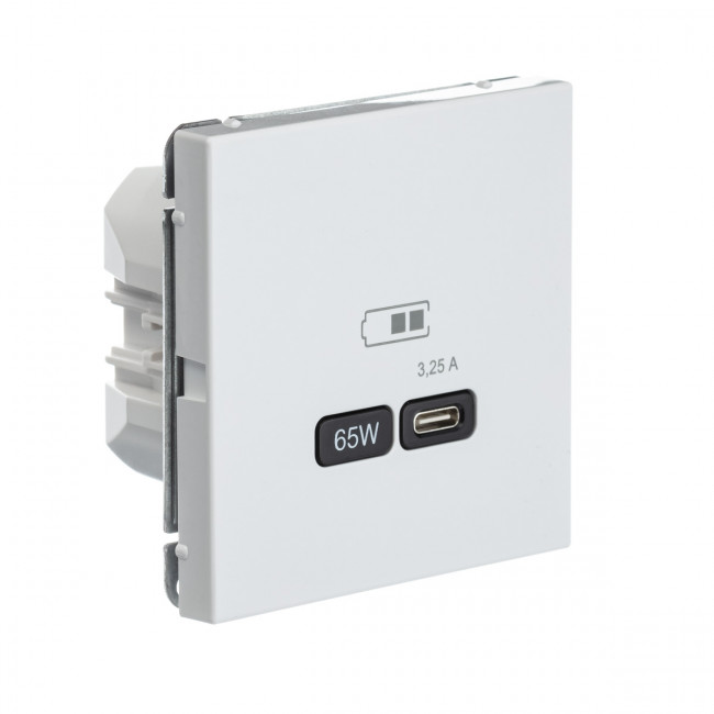 Art Gallery USB РОЗЕТКА тип-С 65Вт высокоскор.заряд. QC, PD, механизм, БЕЛЫЙ, GAL000127